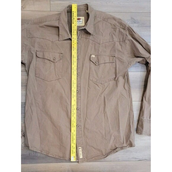 Men's Larry Mahan Cowboy Collection Brown Cotton Snap up Shirt Sz 4XT - Picture 6 of 8